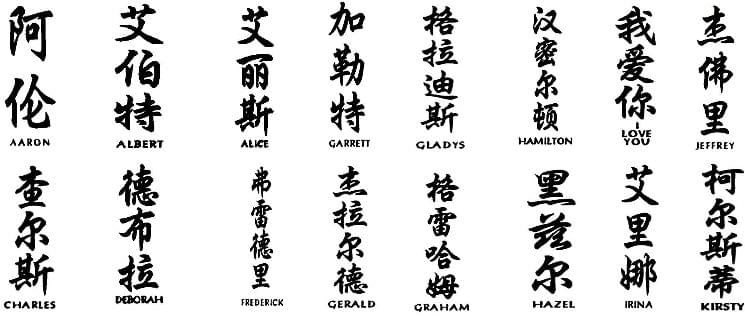 Names Tattoo Design Chines Name