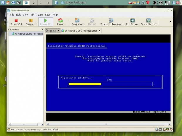 dalsza część vmware. Instalacja windowsa 2000 #linux #arch #vmware #windows #kde