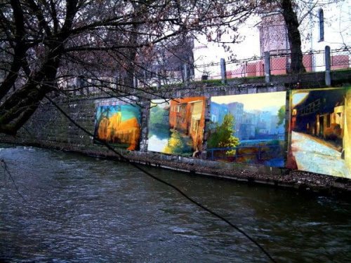 Cudne malarstwo artysty plastyka RAJDEM - piękne miasto Bydgoszcz nad Wilenką w Wilnie:) #Kolaż