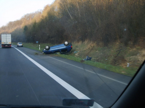 A7 Wypadek, na prostym odcinku autostrady