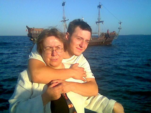 Z synem, na molo w Sopocie. Wrzesień 2006