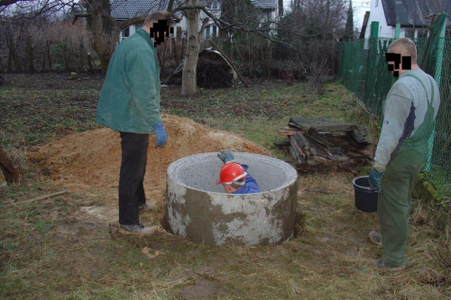 styczeń 2007 pierwsze większe prace studnia-dół chłonny