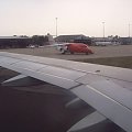 Lotnisko Ciampino w Rzymie ,,tuz przed startem, do Polski