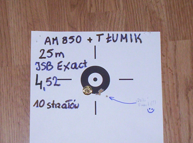 AM 850 + tłumik - 25 m z monetą 1gr