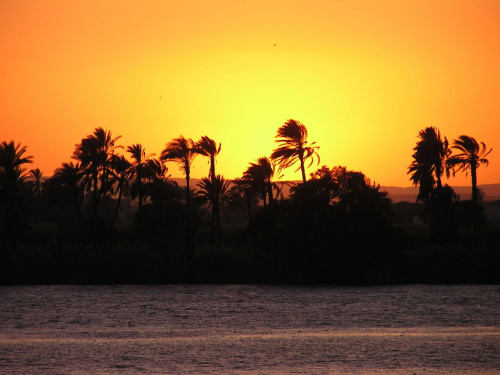 Zachód słońca nad Nilem (Egipt) #Egipt #ZachódSłońca