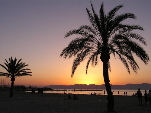 Zachód słońca na plaży w El Arenal (Majorka) #Majorka #ZachódSłońca