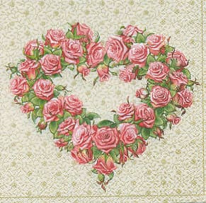 Różane serce IHR #decoupage #serwetki #wymiana