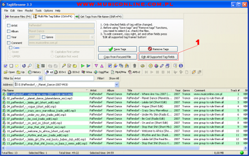 Tag&Rename 3.3
-instrukcja by Szefo :]
