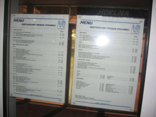 .. oraz menu w wersji angielskiej ;) #Praga