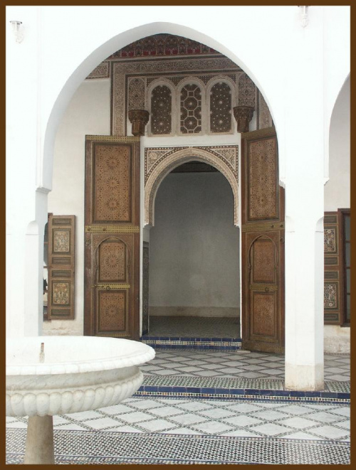 Marrakech - Palais Bahia - podwojne oscierze do sypialni
jednej ze 150 kochanek Wizyra